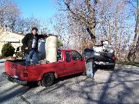 two filled trucks, chris & andy 